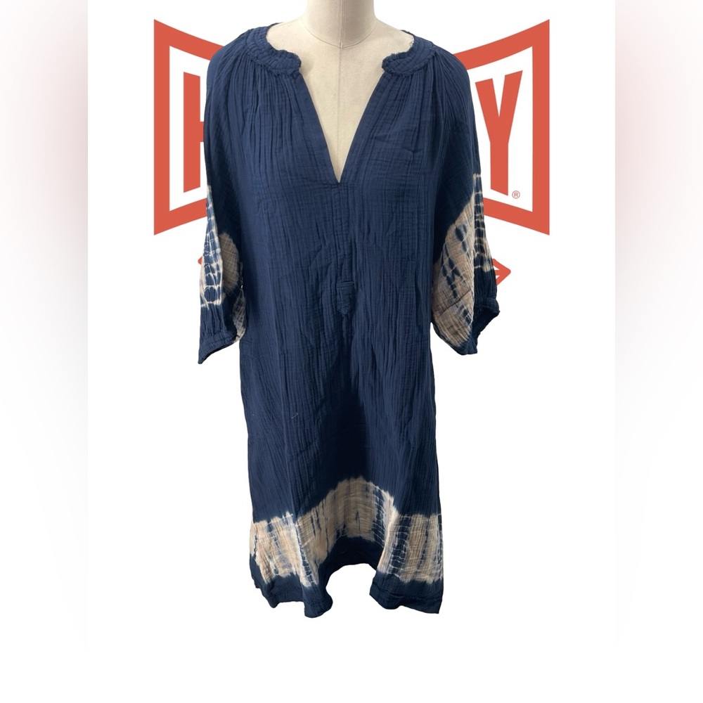 Navy Blue Tie-Dye Women's Tunic